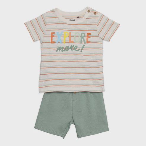 Baby Boys Striped Explore Top & Shorts Set