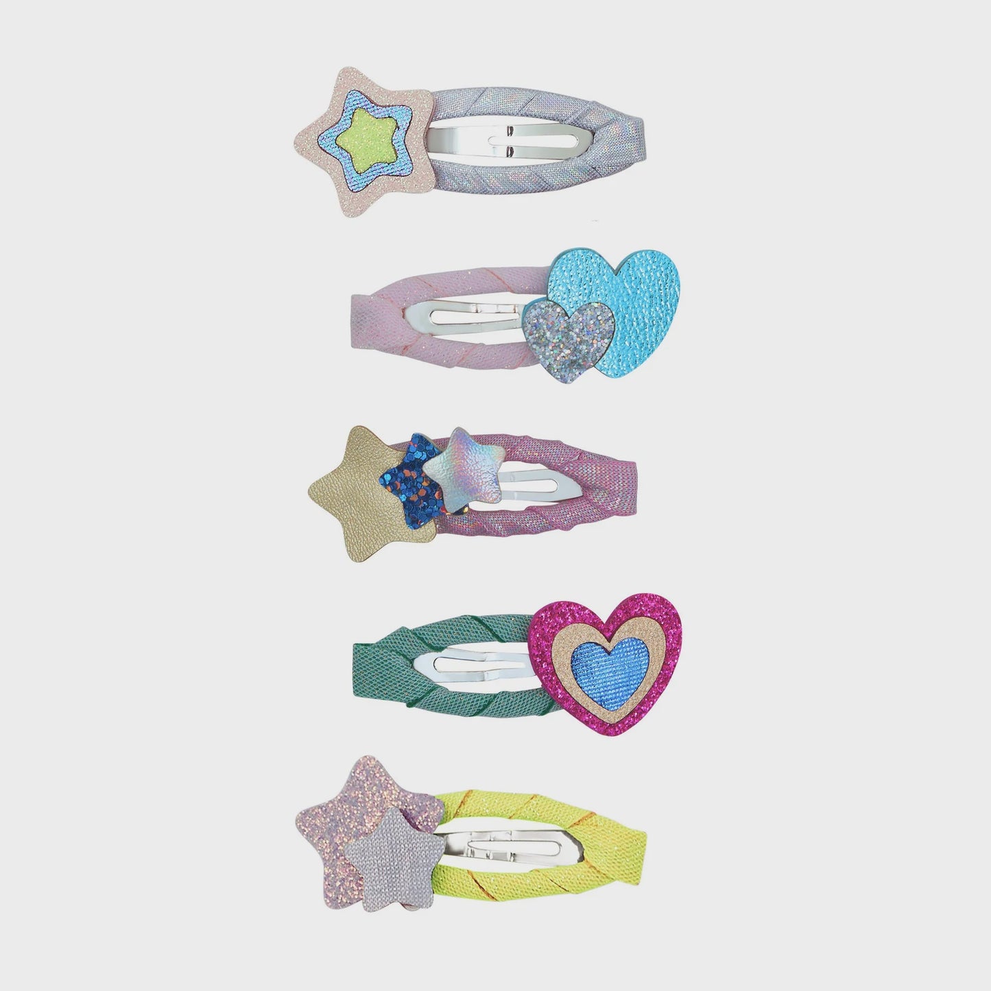 Heart Stars Mini Clips - Bright