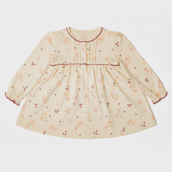 Organic Cotton Dress - Horseshoe Floral Print