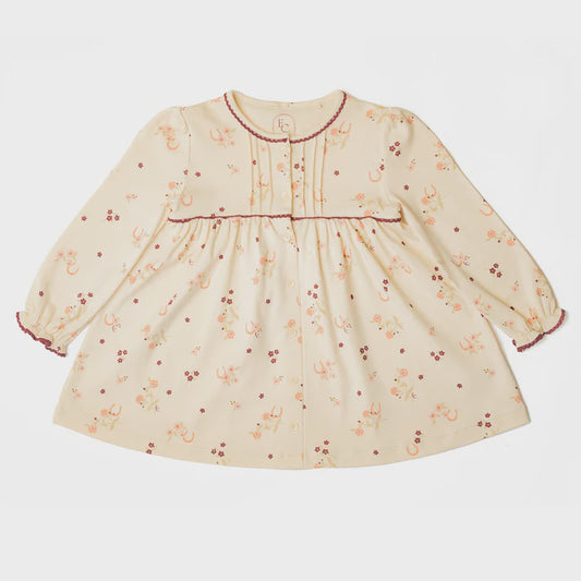 Organic Cotton Dress - Horseshoe Floral Print