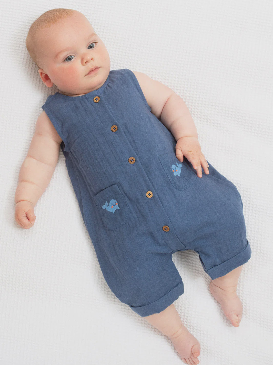Little Whale Dungarees (GOTS)
