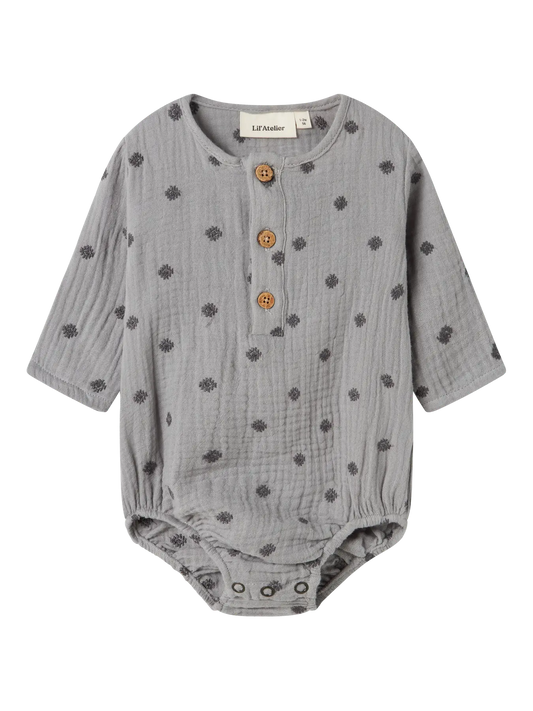 Muslin Cotton Bodysuit - Ultimate Grey