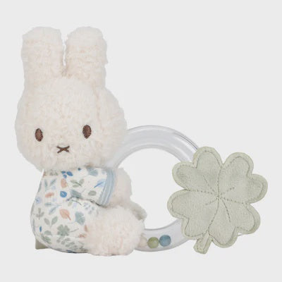 Miffy X Little Dutch Rattle Ring - Lucky Leaves