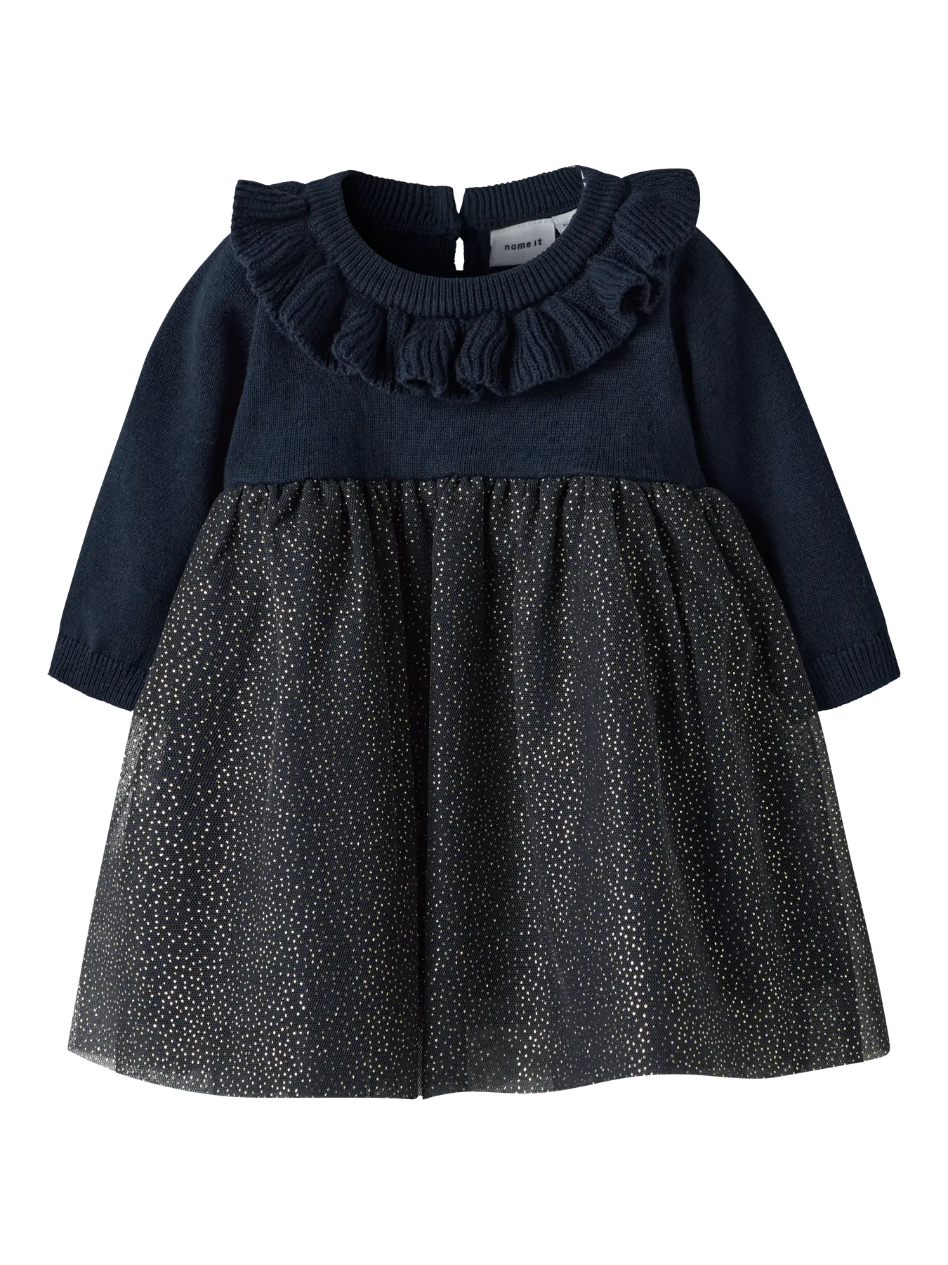 Navy Sparkle Knitted Dress