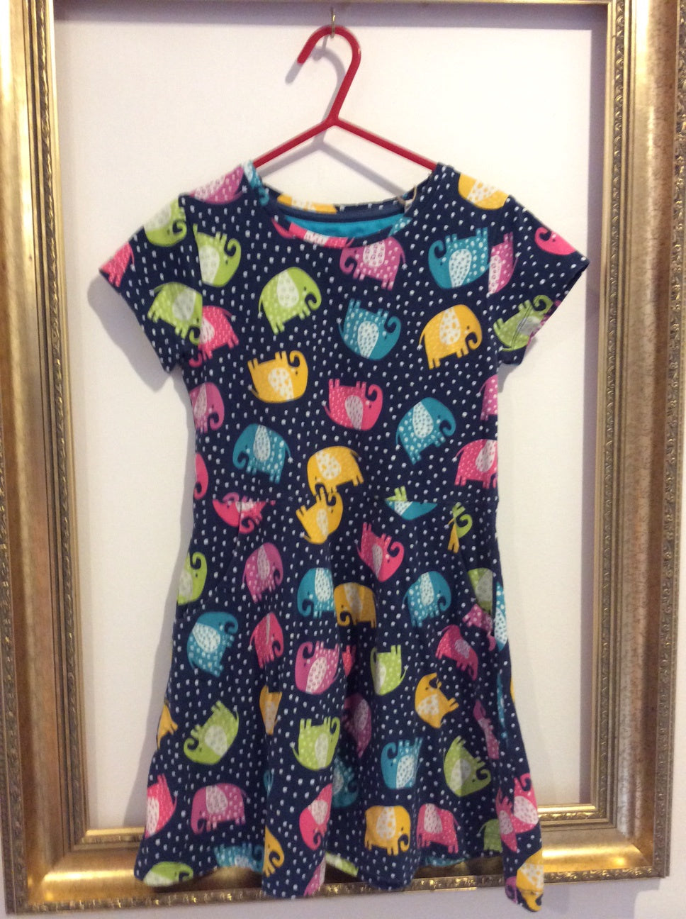 Pre-loved Kite Elephant Navy Dress 6y