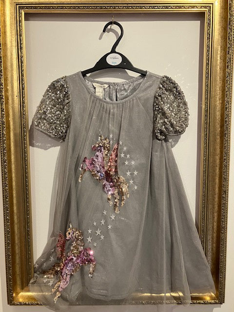 Pre-loved Monsoon Sequin Unicorn Dress 6y