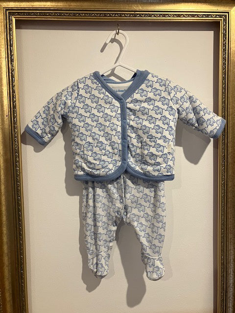 Pre-loved JoJo Sleepsuit, Reversible Jacket & Hat N/B