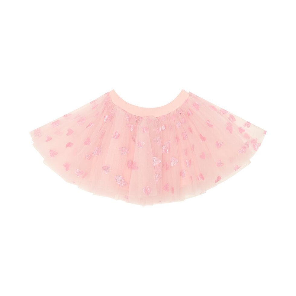 Pale Pink Tutu with Glitter Hearts