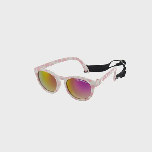 Bendable Baby Sunglasses- White & Pink Hearts -0-18M