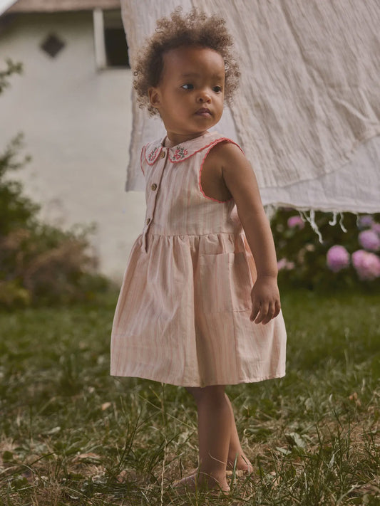 Floral Collared Dress - Soft Pink