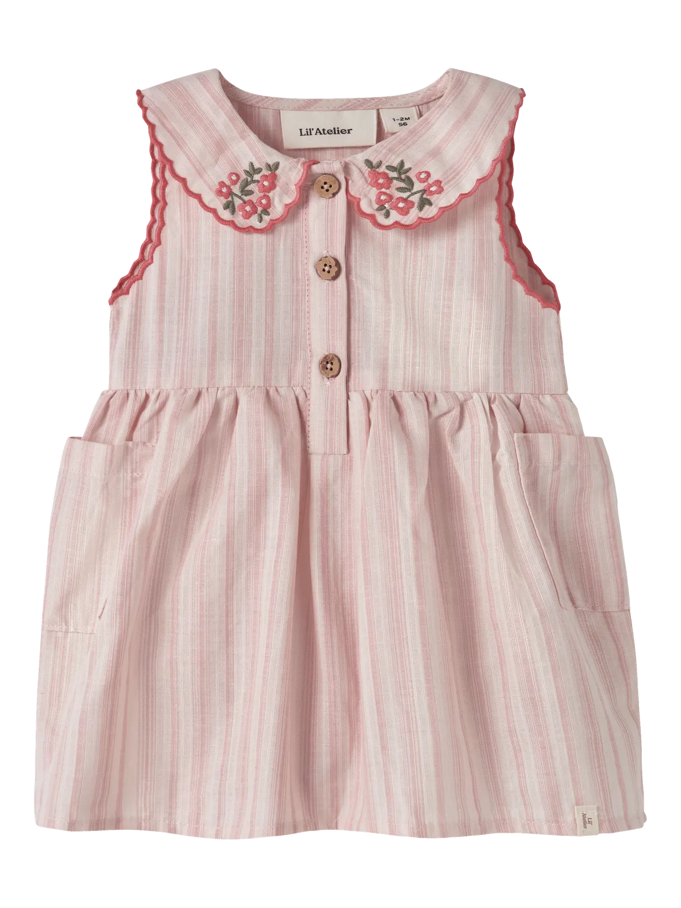 Floral Collared Dress - Soft Pink