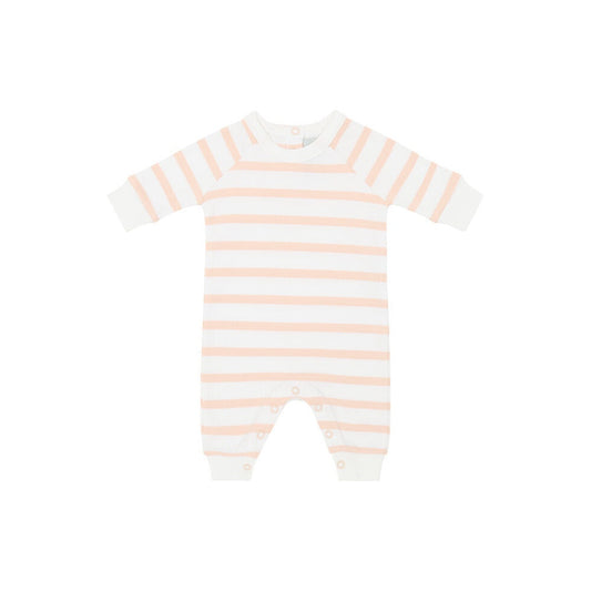 Powder Pink & White Breton Striped - All-in-one