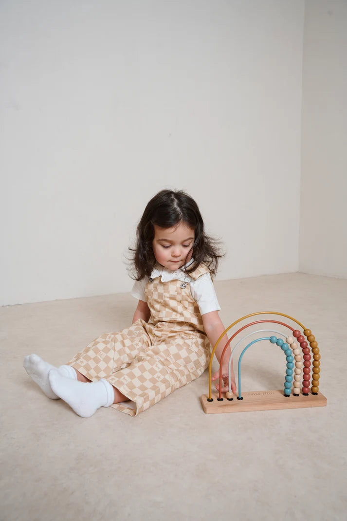 Willow Check Dungarees - Sand