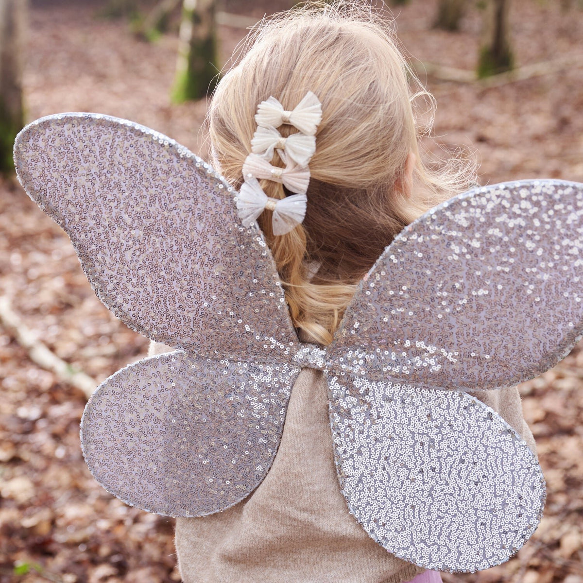 Magical Sequin Silver Fairy Wings