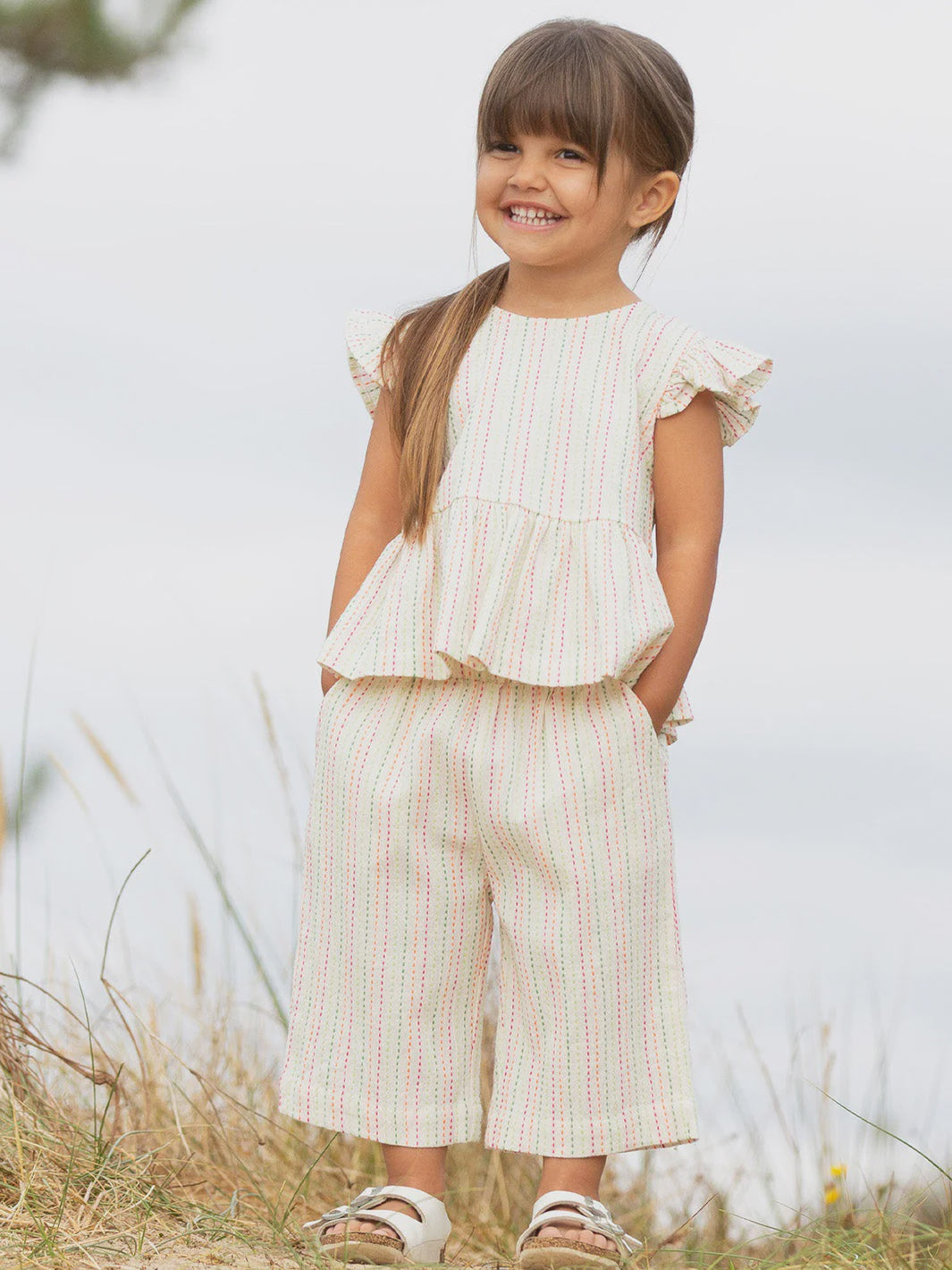 Special Stripe Blouse & Trousers Set