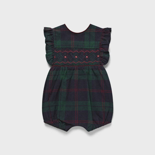 Green & Navy Tartan Romper