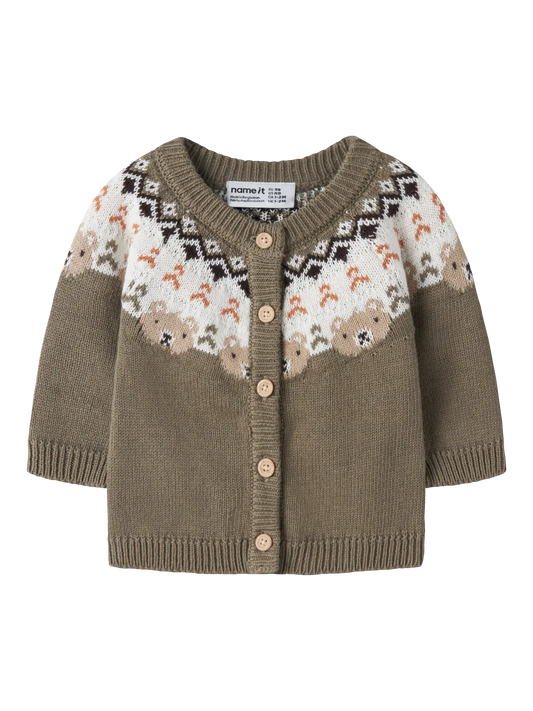 Teddy Knit Cardigan - Green