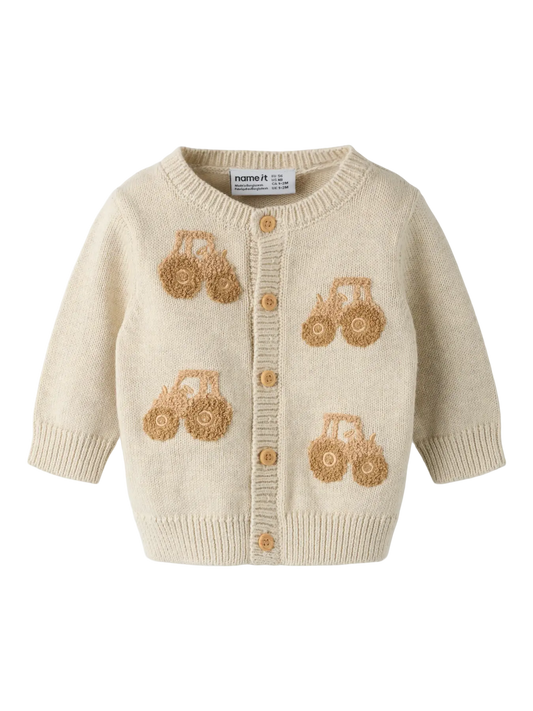 Organic Tractor Cardigans -Ecru & Sesame