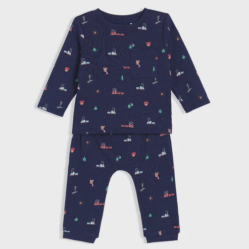 Navy Blue Train 2 piece Set
