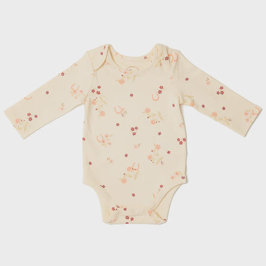Organic Cotton Bodysuit - Horseshoe Floral