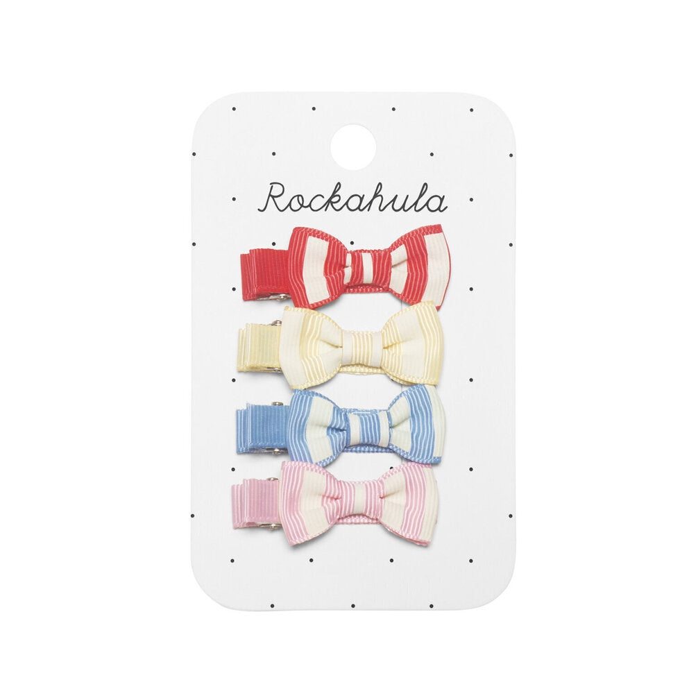 Vintage Seaside Mini Bow Clips