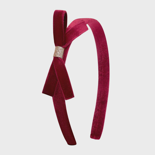 Bow Headband Burgundy Red