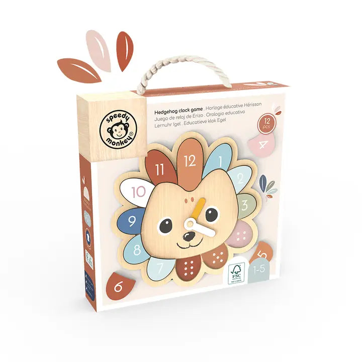 Educational Wooden Hedgehog Clock FSC