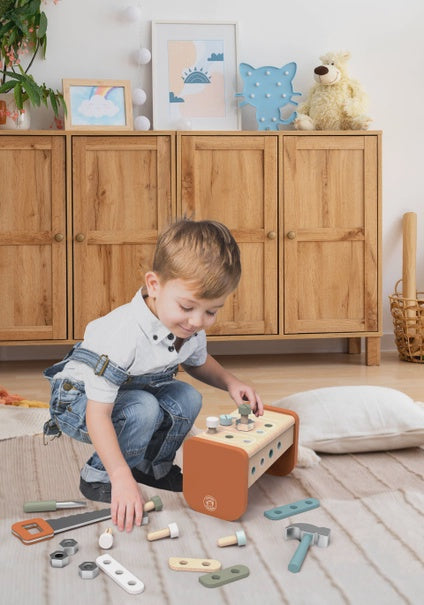 Wooden Workbench & Tool Box (2 in 1)