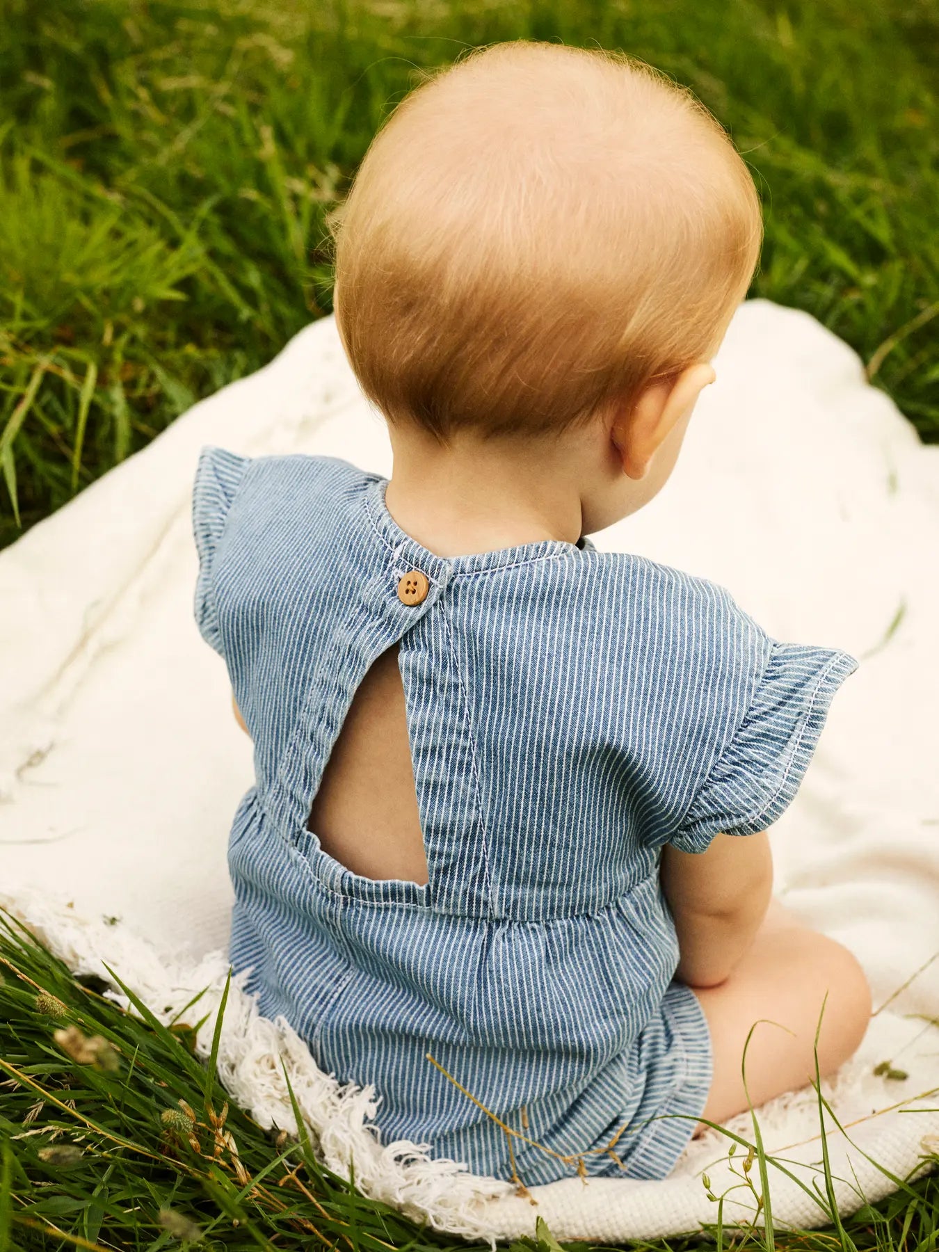 Denim Ruffle Romper