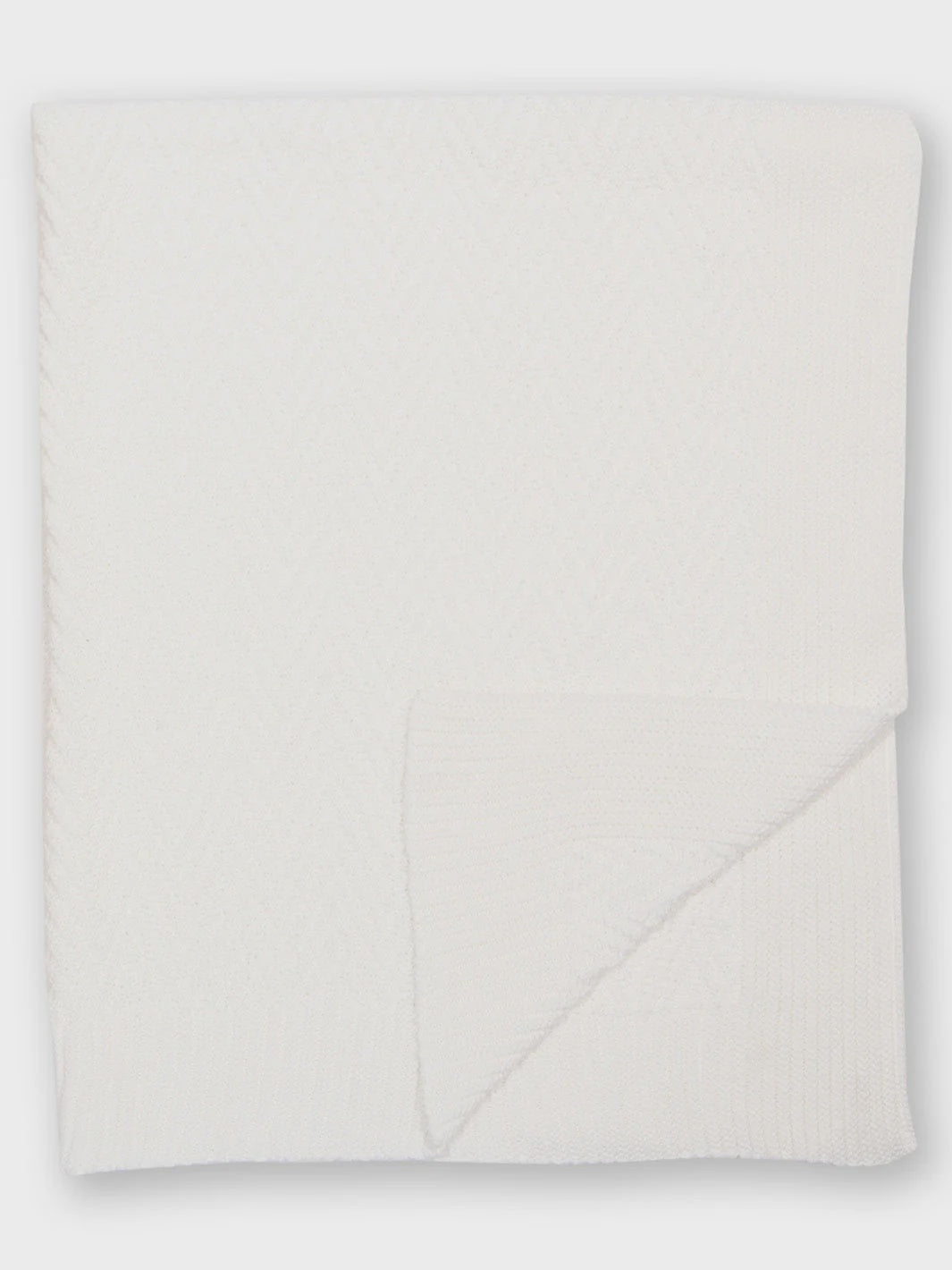 Heirloom Knit Blanket- White (GOTS)
