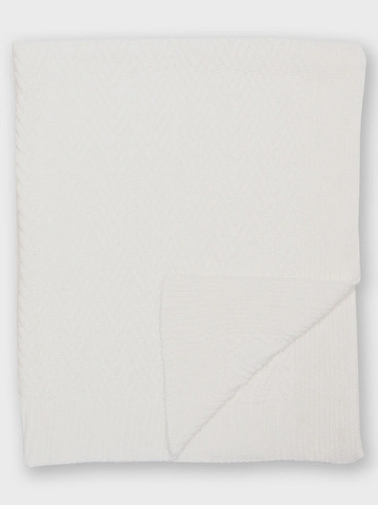 Heirloom Knit Blanket- White (GOTS)