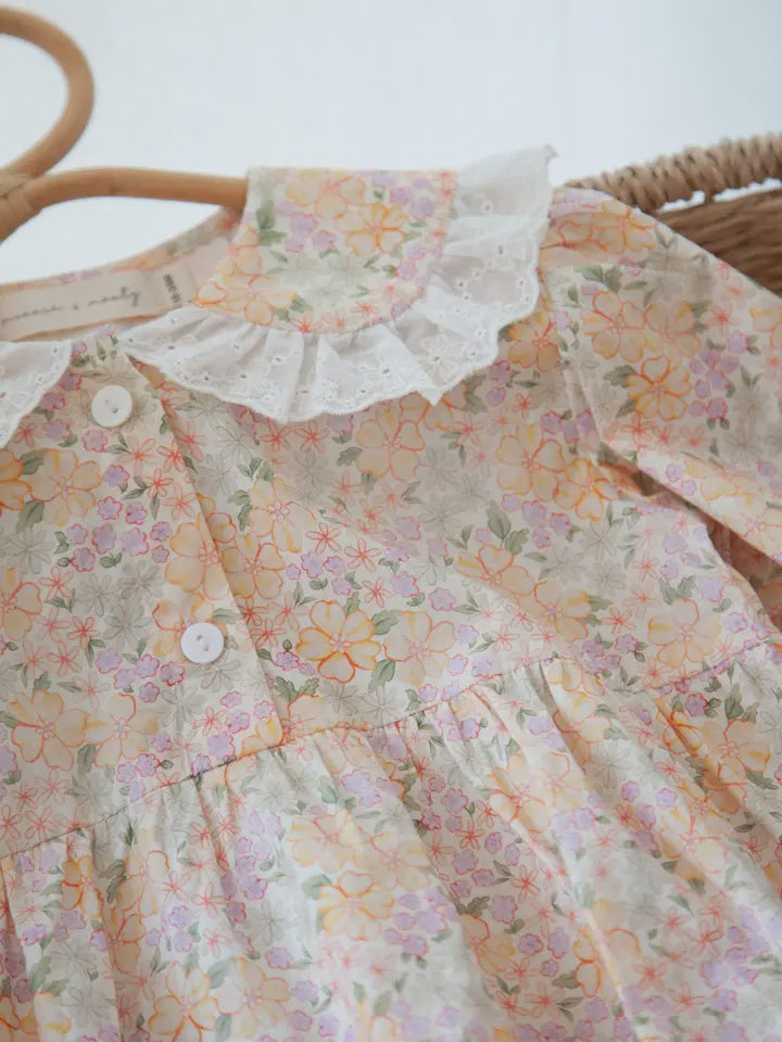 Frill Collar Romper - Meadow