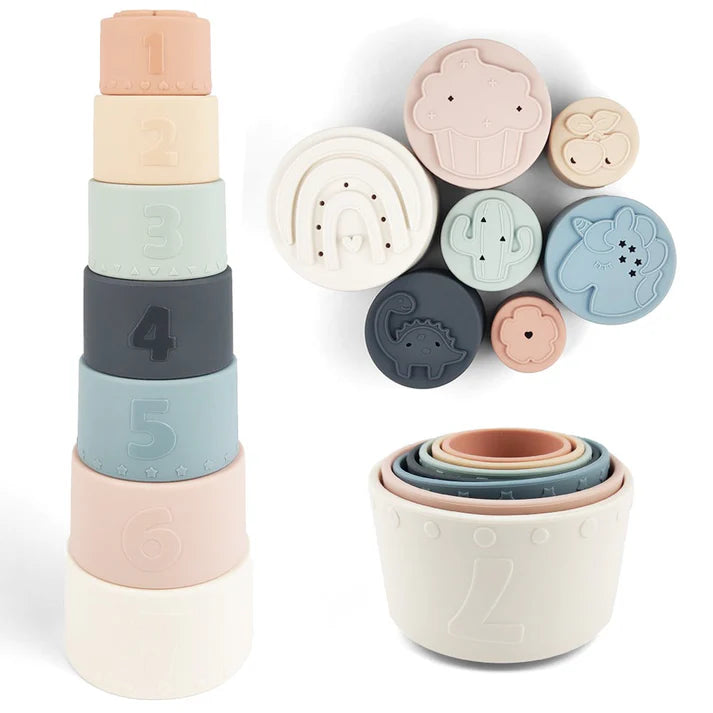 Silicone Stacking Cups - Pastel