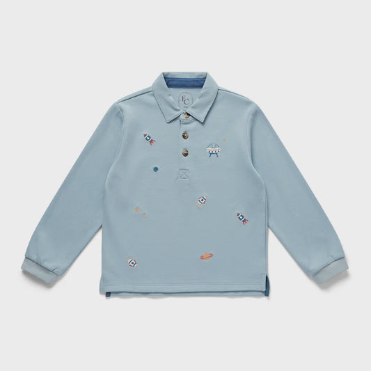 Space Embroidered Polo Shirt