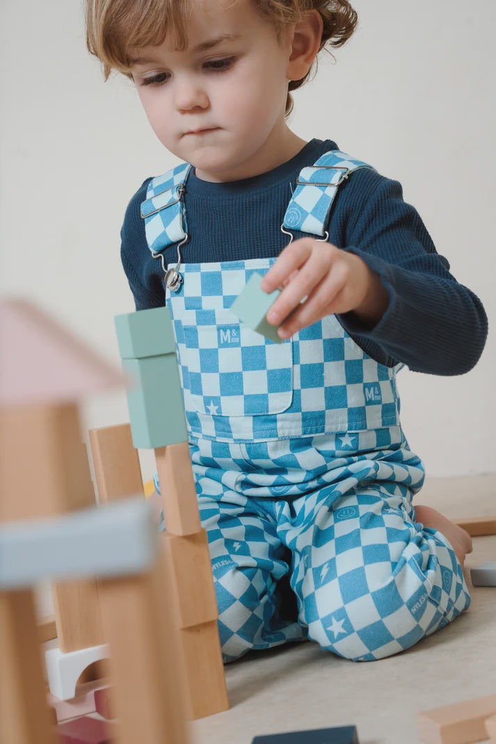 Willow Blue Check - Dungarees