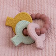 Silicone Teething Toy Keys - Pink