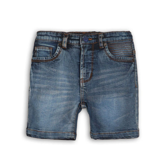 Washed denim short unisex