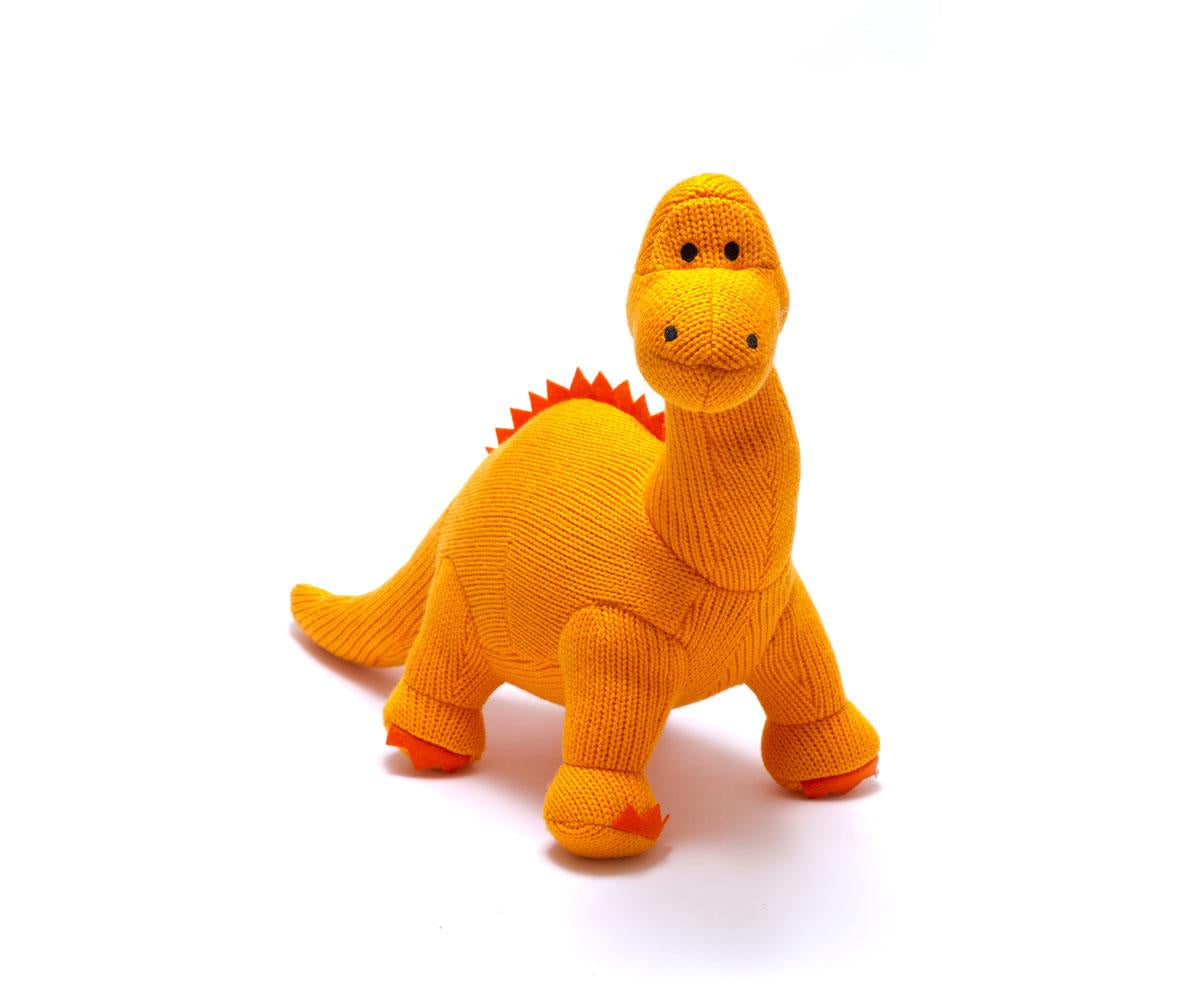 Diplodocus Knitted Large Dinosaur Soft Toy -Orange