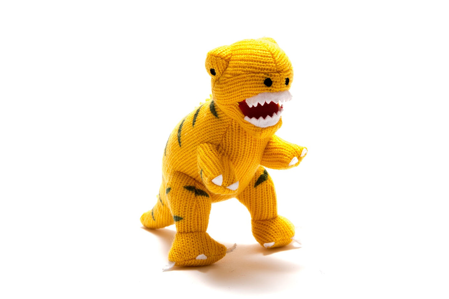 T-Rex Knitted Dinosaur Rattle - Yellow