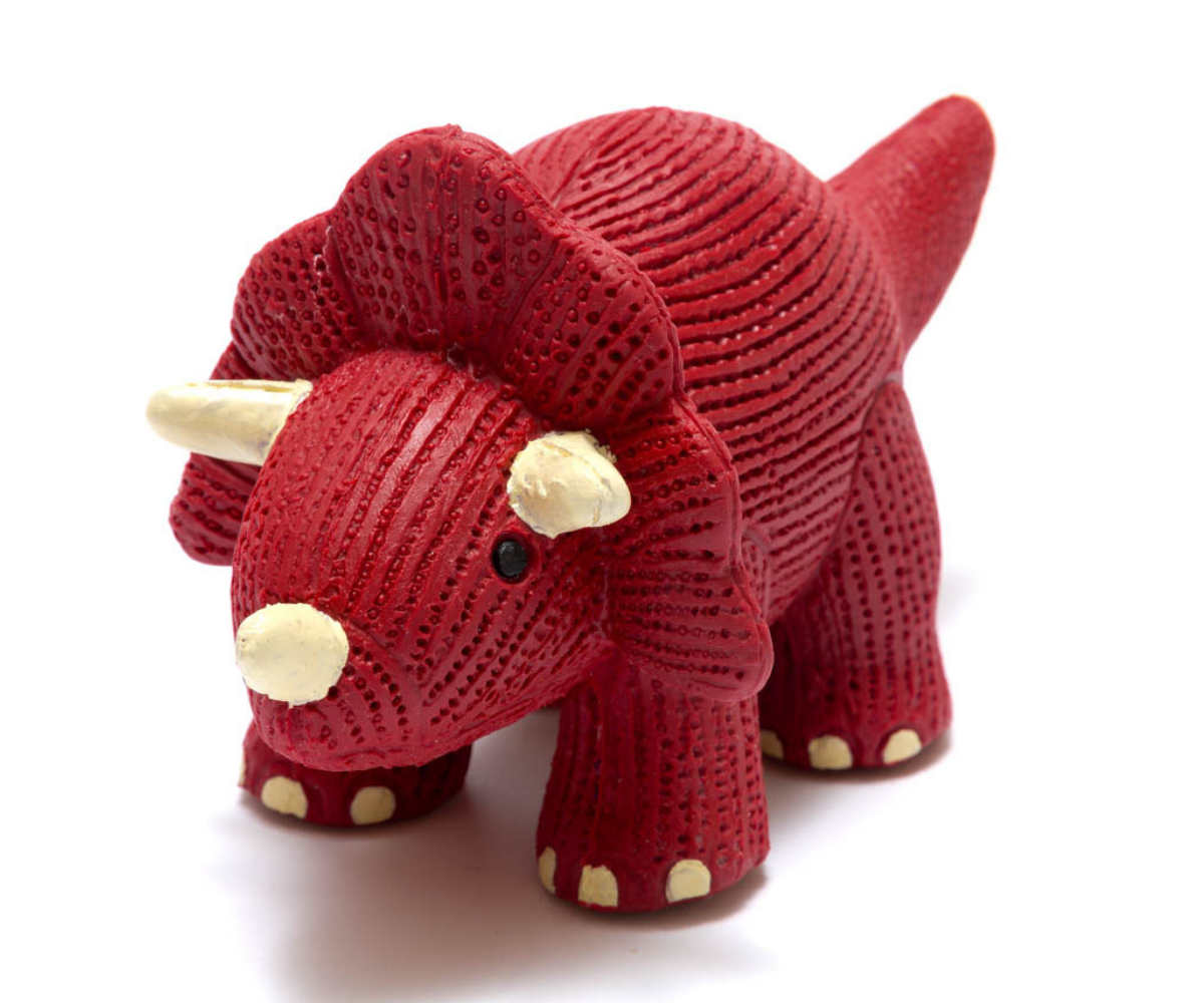 Triceratops Natural Rubber Dinosaur Bath Toy and Teether6