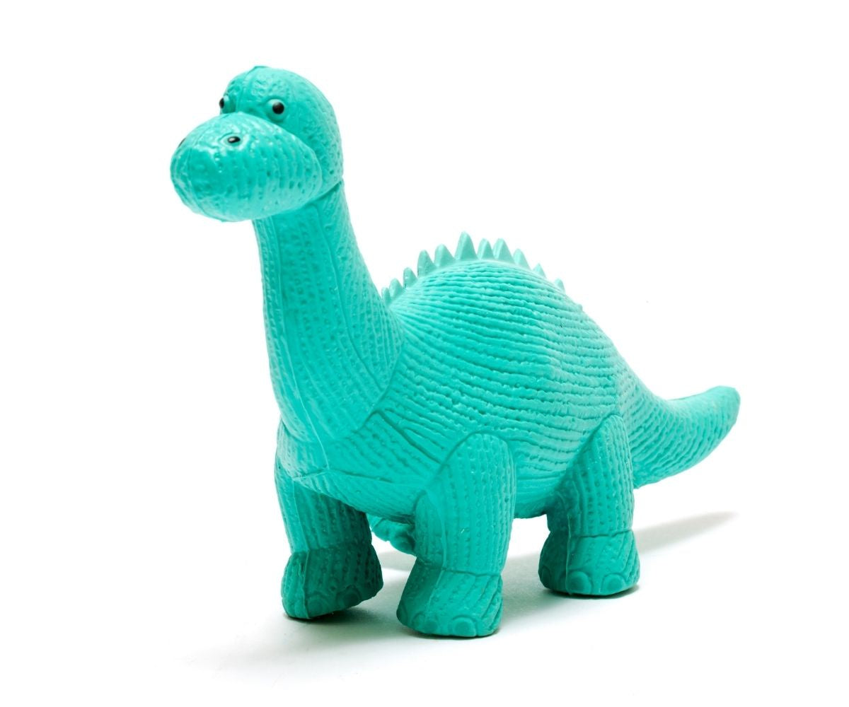 My first Diplodocus natural rubber dinosaur bath toy and teether ice blue
