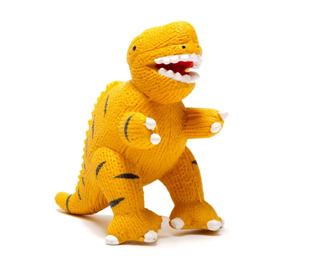 My first  T-Rex  natural rubber  dinosaur bath toy and teether yellow