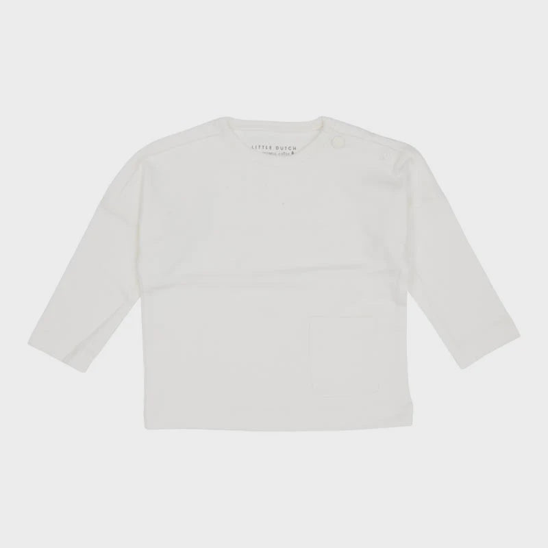 T-Shirt Long Sleeves with Pocket - Soft White