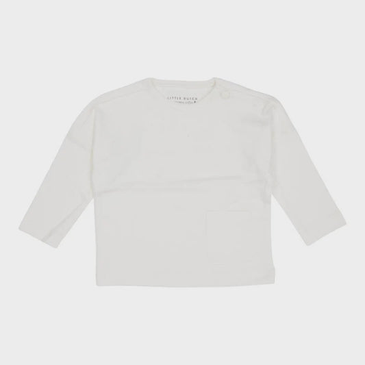 T-Shirt Long Sleeves with Pocket - Soft White