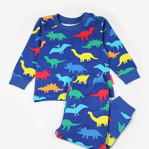 Organic Rainbow Dinosaur Print Pyjamas