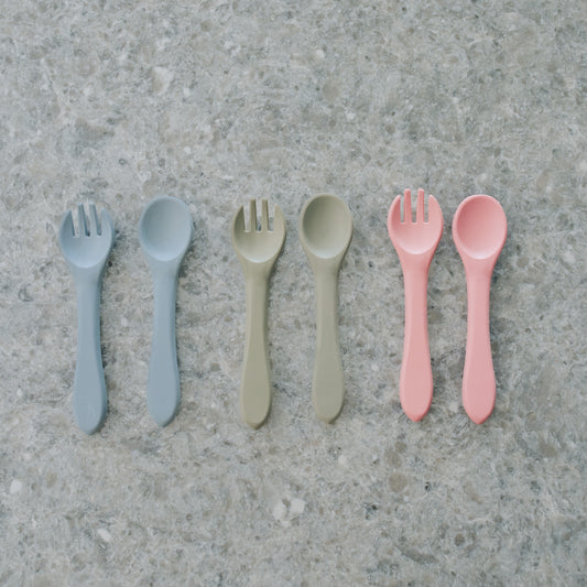 Dusty Pink Fork and Spoon Set