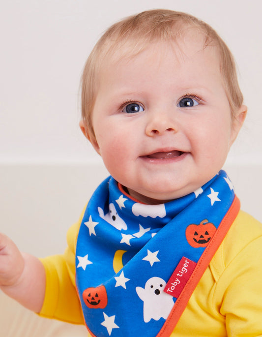 Organic Halloween Ghost Print Dribble Bib
