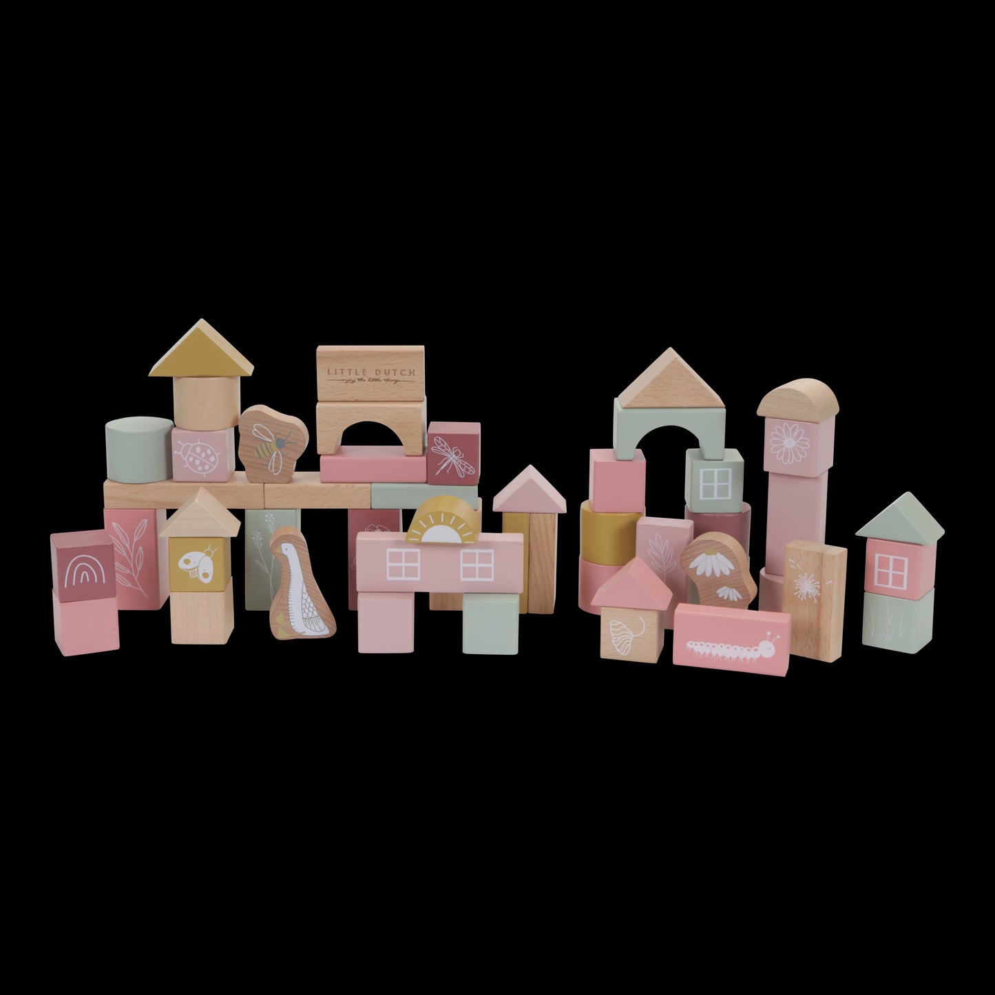Wooden Building Blocks - Pink