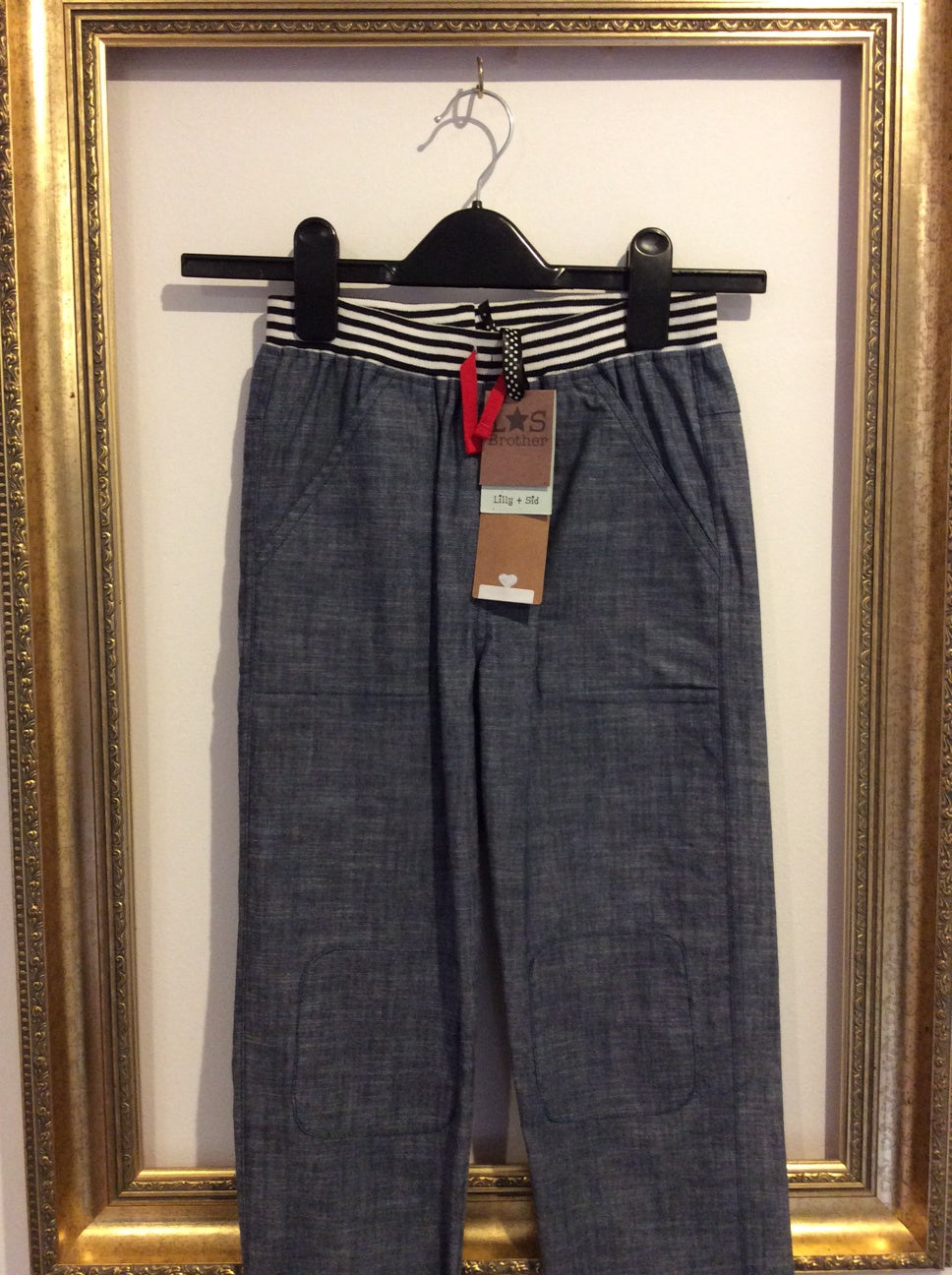 Pre-loved Lilly & Sid Chambray Roll Up Trousers 7-8y with tags