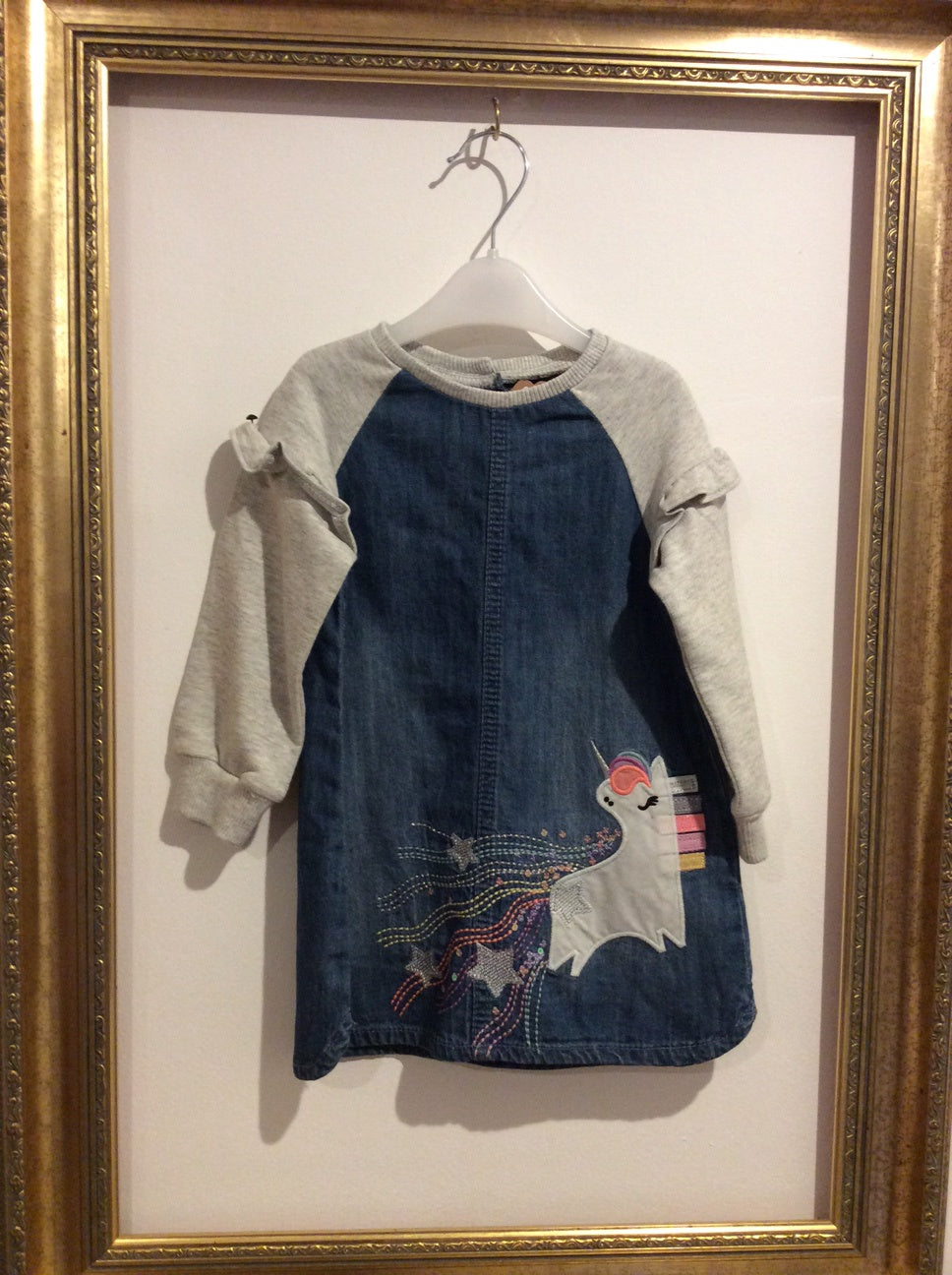 Pre-loved Next Denim Unicorn Dress 12-18m